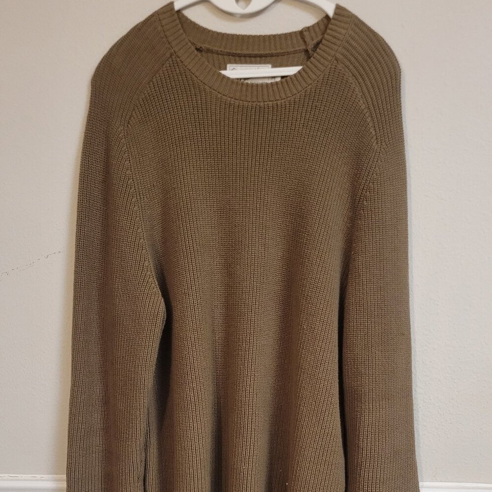Grayers Clothiers Men's Olive Green 100% Cotton Shaker Knit Sweater - Size L